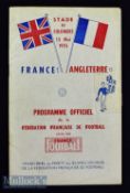 1955 France v England football programme date 15 May at Colombes^ staples removed^ internally clean^