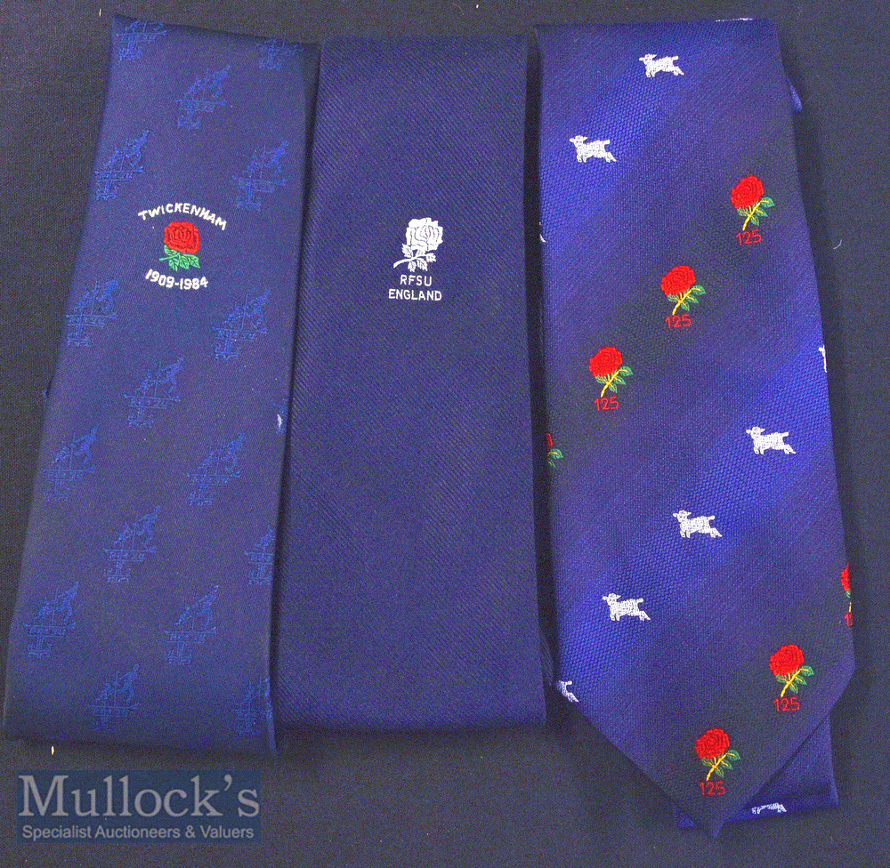 RFU official rugby bow ties of England interest (3): RFU 125th Anniversary^ v Baabaas; Twickenham