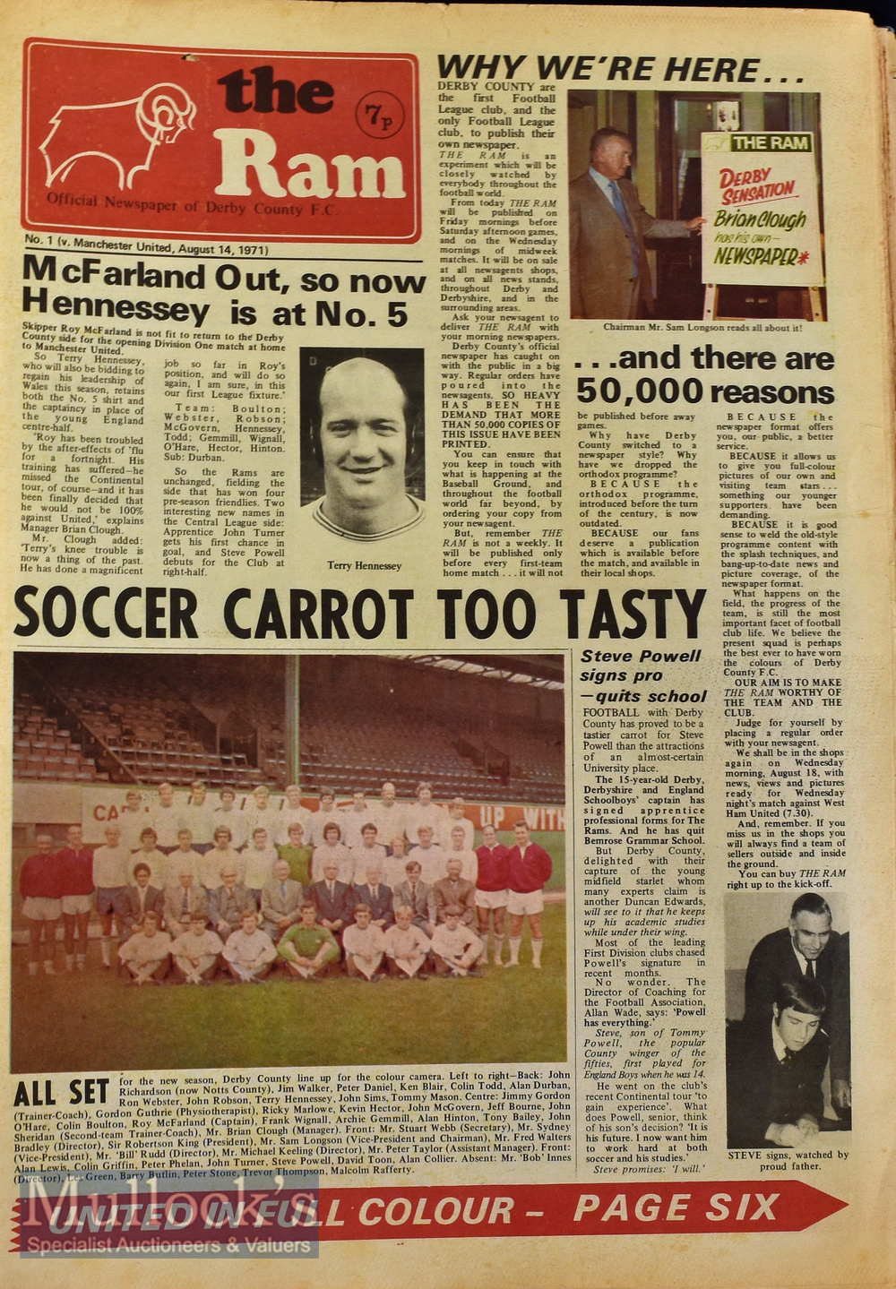 Bound 1971/72 ‘Championship Season’ Derby County football Newspaper/Programmes bound within large