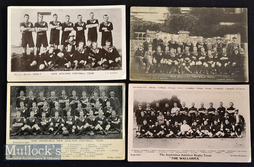 Scarce Rugby Postcard Selection 1 (4): Four different b/w photographic postcards of the 1906-7 S