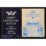 1969/1978 Special Varsities Rugby Programmes (2): Oxford University Past & Present 16 v the