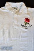 1982 Tony Bond’s England Match worn Rugby Tour Jersey: With English rose and bold black Canada USA