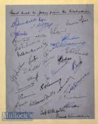 1947-8 Australian Wallabies Rugby Autographs: Blue writing paper sheet laid down to cream backing^