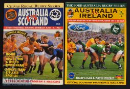 1992/94 Australia v Scotland and v Ireland Test Rugby Programmes (2): Colourful issues for the 1st