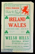 1926 Wales v Ireland Rugby Programme: Lovely example from Wales’ win over Ireland at Swansea^