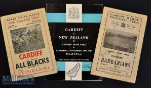 Cardiff RFC Special Rugby Programmes one signed by Cliff Morgan and Ken Jones (3): Issues for the