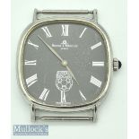 ‘Soccer Bowl 79’ Baume & Mercier Wristwatch with dark grey dial^ silver coloured hands and numerals^