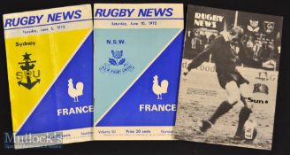 1972/1981 France in Australia Rugby Programmes (3): Rugby News issues for the touring Tricolores’