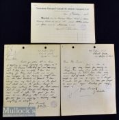 Tottenham Hotspur George Bowler Hand Written Letters signed to the end^ undated^ together with