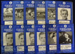 1949/50 Chelsea home football programmes to include Fulham^ Stoke City^ Charlton Athletic^