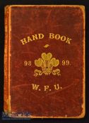 Very Rare 1898-99 Welsh Rugby Union Handbook: Well used over its 120 years^ spine loosened but