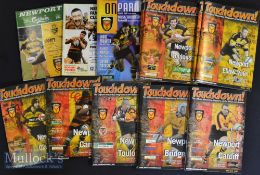 1993-2003 Newport RFC Rugby Programmes (14): With duplication^ mostly large glossy issues from the
