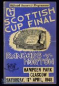 1948 Rangers v Morton Football Programme Scottish Cup Final date 17 April at Hampden Park^