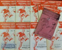 Selection of 1950s Rotherham home football programmes including 54 v Oldham Ath.^ 51 v Brentford^ 56