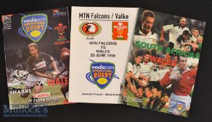 1998 Wales Tour of S Africa Rugby Programmes (3): Three near mint issues from the games v Natal^