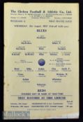 1957/58 Chelsea Public Practice Match football programme date 21 Aug Blues v Reds^ single sheet^