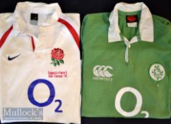 2005 Mark Regan’s Match worn England ‘A’ and an Ireland ‘A’ Rugby Jersey (2): Both O2 sponsored^