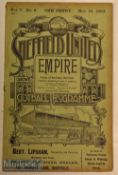 1903/04 Sheffield United v Liverpool Football Programme date Nov 14 missing staple^ light staple