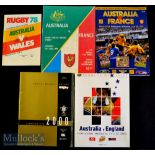 1978-Australia Home Rugby Programmes (5): Issues for Australia v Wales 1978^ (2nd Test^ JPR flanker^