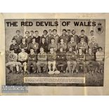 Huge rare 1971 Wales Rugby Squad Photograph: 24.5” x 19.5” incl white borders^ striking black &