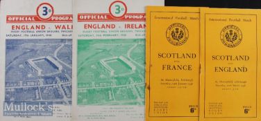 1948 5 Nations Quartet Rugby Programmes (4): England v Wales and v Ireland at Twickenham in