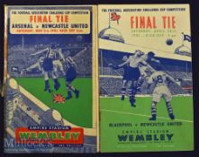 1951 FAC final match programme Newcastle Utd v Blackpool; 1952 FAC final match programme Newcastle