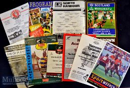 New Zealand at home Rugby Programme Selection (9): Manawatu v Scotland 1990; each of Thames