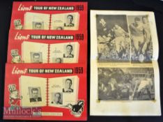 1959 British & Irish Lions in NZ Rugby Scrapbooks (4): Trio with specially-designed Lions