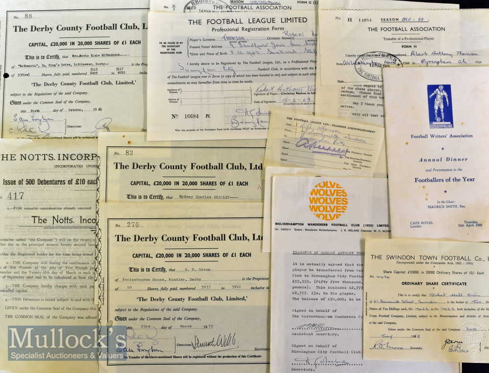 Various Selection of Football ephemera including Signed Glenn Hoddle typed letter^ Derby County