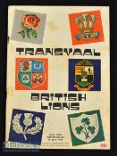 1974 British & Irish Lions to S Africa Rugby Programme: Large colourful issue from the Ellis Park^