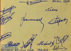 1948 Autograph album with pen signatures of British Army team 22 February 1948 v Belgium Army (loose