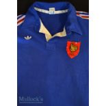1980/90s Philippe Dintrans Match worn France Rugby Jersey: Adidas made in Tunisia logoed and