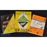 1962 New Zealand v Australia Rugby Test Programmes (3): Full colourful set of three close matches at