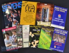 RFU & Other Cup Finals Rugby Programmes etc (9): Five Twickenham Finals^ 1980^ 1981^ 1983^ 1985^