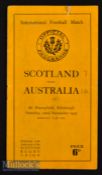 1947 Scotland v the Australian Wallabies (7-16) Rugby Programme: Slight closed tear to top margin^
