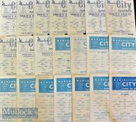 Manchester City Reserve Football Programmes: 1954 to 1989 all single sheets approx 6 missing