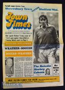 1978 Shrewsbury Town v Sheffield Wednesday football programme postponed fixture^ newspaper format^