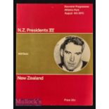 1973 NZ v NZ President’s XV Rugby Programme: Impressive historic issue for the Wellington game