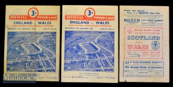 Wales Early 1950s Rugby Programmes (3): All from Welsh Grand Slam seasons^ England v Wales 1950 &