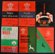 1963-70 Wales Rugby Programmes etc (6): Away issues at France 1965 & Ireland 1968 (writing to