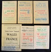 1951-53 Wales Rugby Programmes (6): Wales homes v S Africa 1951^ Scotland 1952 & France (plus