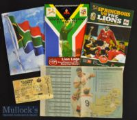 1997 British & Irish Lions in SA Rugby Test Programmes (3+): With press fixture list cutting^ all