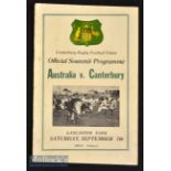 1946 Canterbury v Australia Rugby Programme: Very clean and informative 24pp issue for this