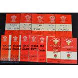 1955-1983 Wales v England Rugby Programmes (12): Lacking just 1967 & 1971^ a run of a dozen Wales