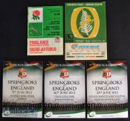 1984-2012 S Africa v England & NZ Rugby Programmes (5): The games v England on 02/06/1984 and all