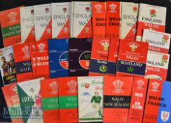 1953-2016 Welsh International Rugby Programmes (32): Issues^ some with press cuttings^ from games