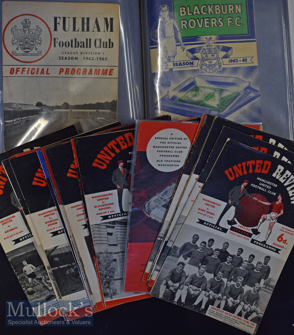 1962/1963 Manchester Utd home football programmes including England v Yugoslavia (U23s) (25)^ plus