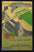 1947 FA Cup Final match programme Burnley v Charlton Athletic. Fair.