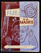 1957 NZ Maori v Fiji Test Rugby Programme: Striking ethnic coloured cover for this 16pp Second