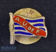 c1940s Uruguayan Football Association lapel badge in white metal and enamel